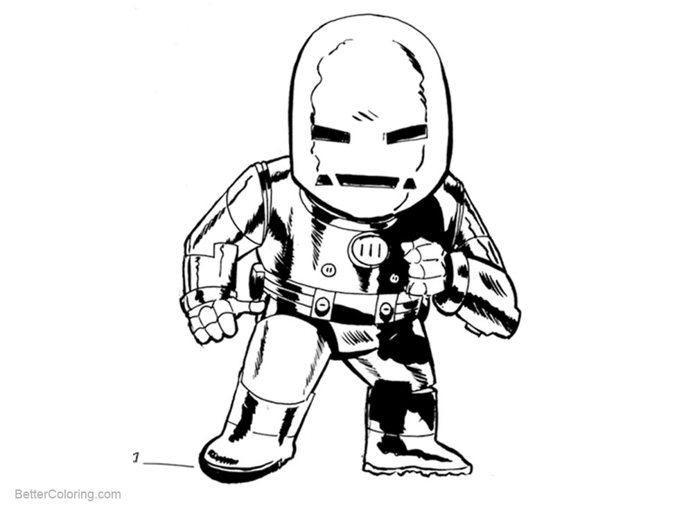 Chibi Iron Man Coloring Pages Zombie Fanart - Free Printable Coloring Pages