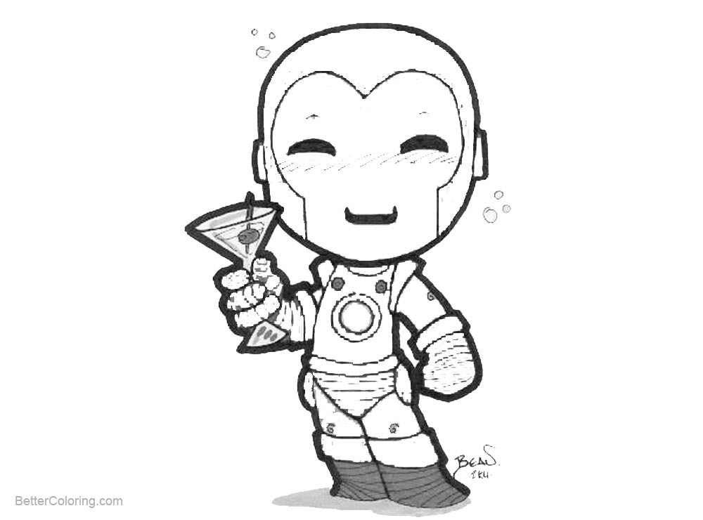 Free Chibi Iron Man Coloring Pages by hedbonstudios printable