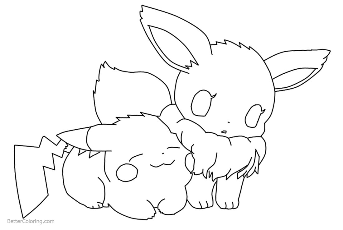 Chibi Coloring Pages Pokemon Eevee 4