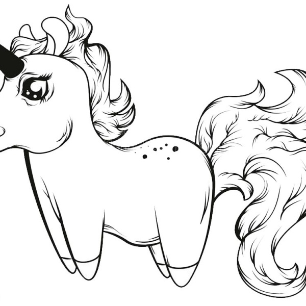 Chibi Unicorn Coloring Pages Easy Clipart - Free Printable Coloring Pages