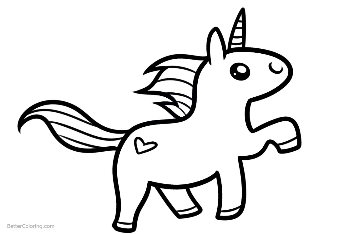 Chibi Unicorn Coloring Pages Easy Clipart - Free Printable Coloring Pages