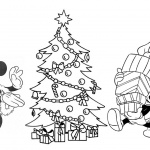 Christmas Disney Coloring Pages Mickey Mouse and Christmas Tree