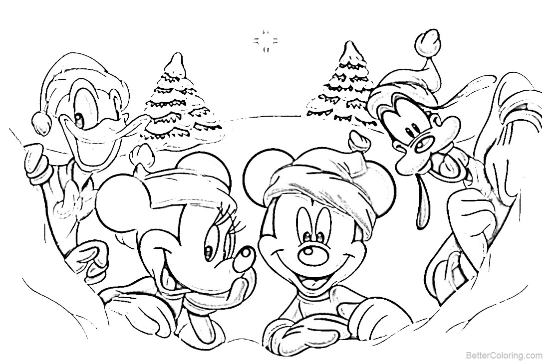 Christmas Disney Coloring Pages printable for free