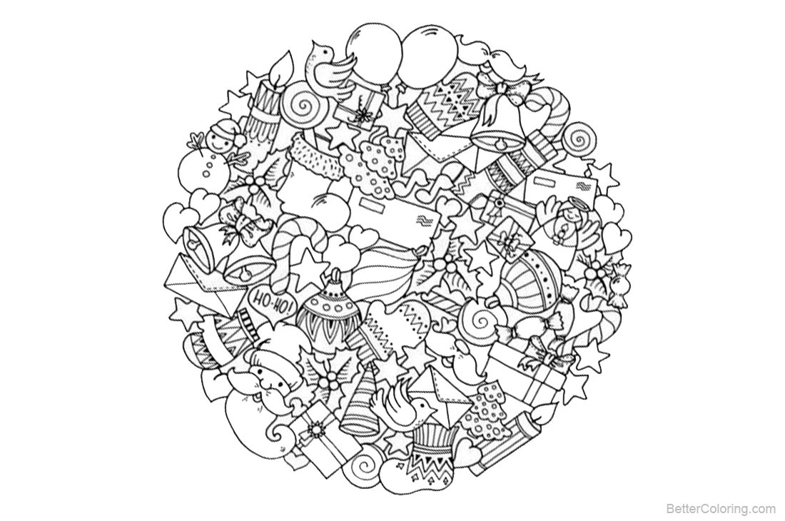 Christmas Mandala Coloring Pages Christmas Presents - Free Printable