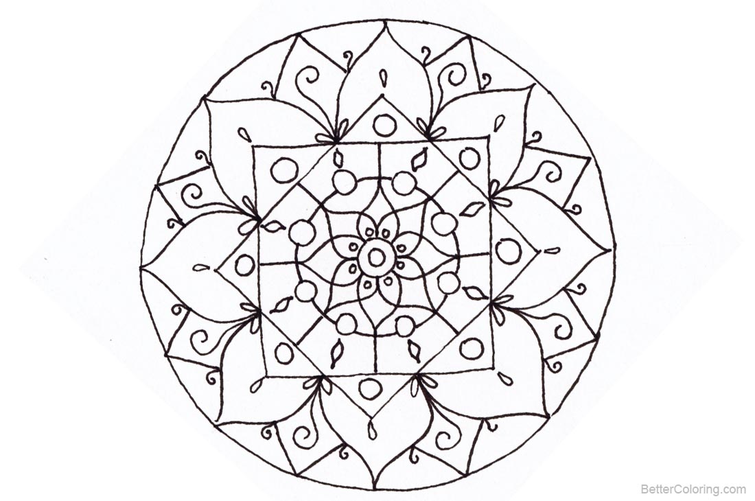 Christmas Mandala Coloring Pages Lineart printable for free