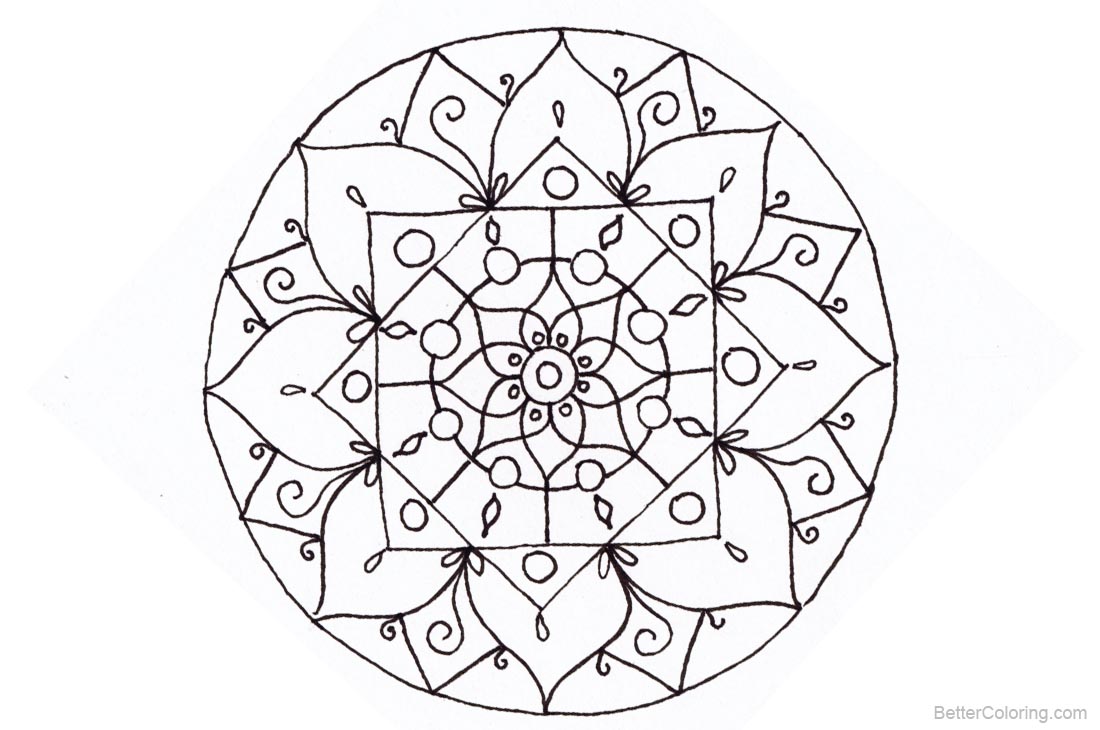 Christmas Mandala Coloring Pages Lineart - Free Printable Coloring Pages