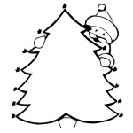 Christmas Tree Coloring Pages with Santa