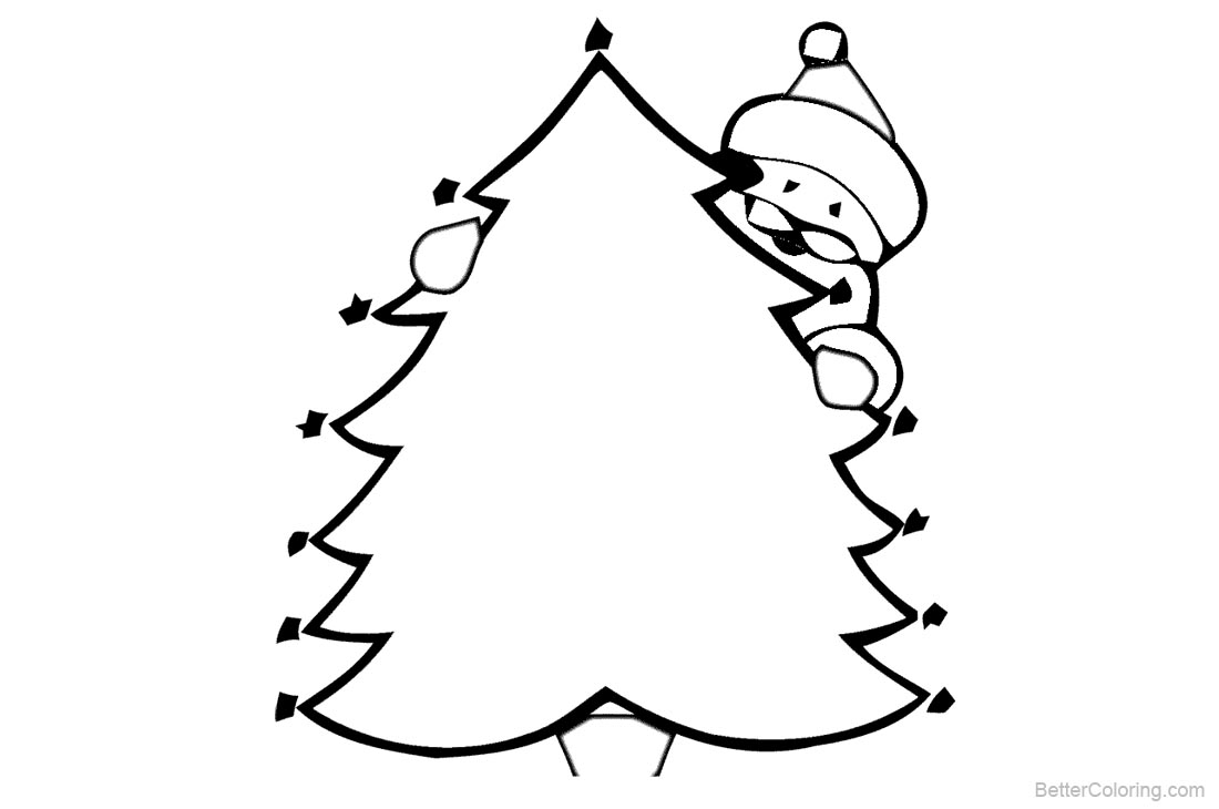 Download Christmas Tree Coloring Pages with Santa - Free Printable Coloring Pages