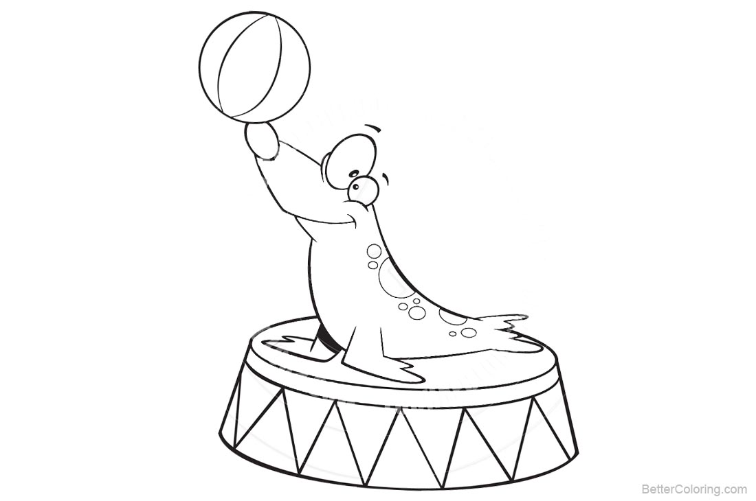 Free Circus Coloring Pages Line Art printable