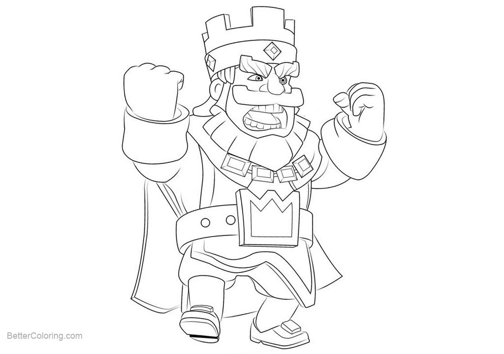 Free Clash Royale Coloring Pages King printable