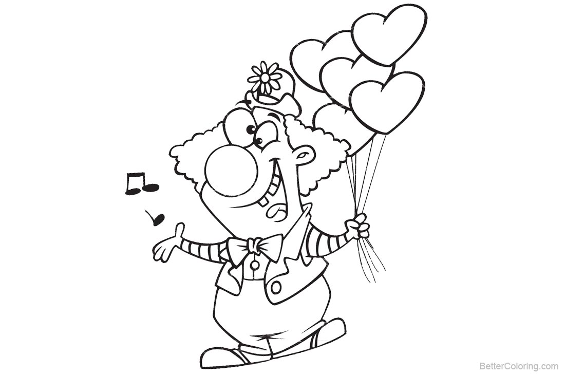Clown Coloring Pages Circus Clipart printable for free