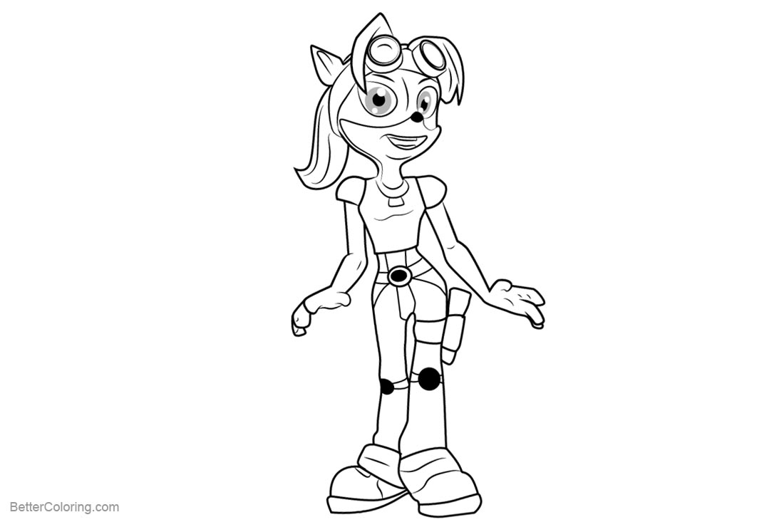 Free Coco from Crash Bandicoot Coloring Pages Lineart printable