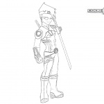 Code Lyoko Coloring Pages Ulrich Lineart by FearEffectInferno