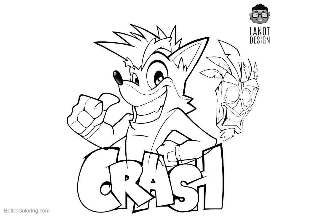 Free Crash Bandicoot Coloring Pages by Lanot printable