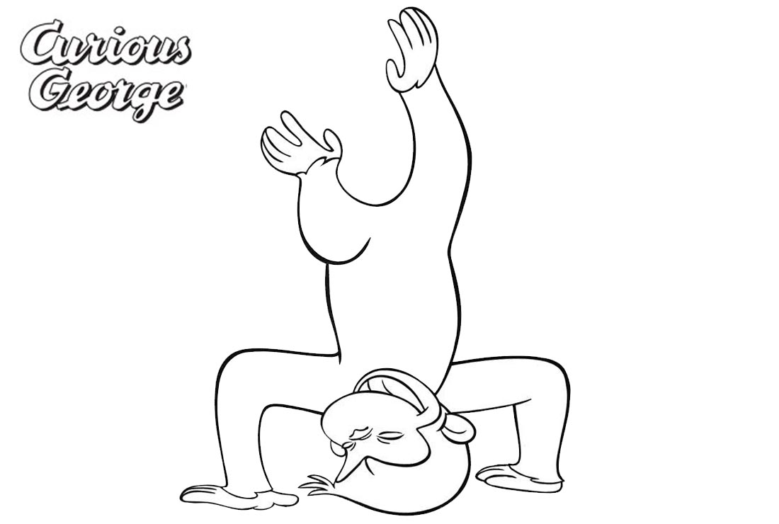 Curious George Coloring Pages Handstand - Free Printable Coloring Pages