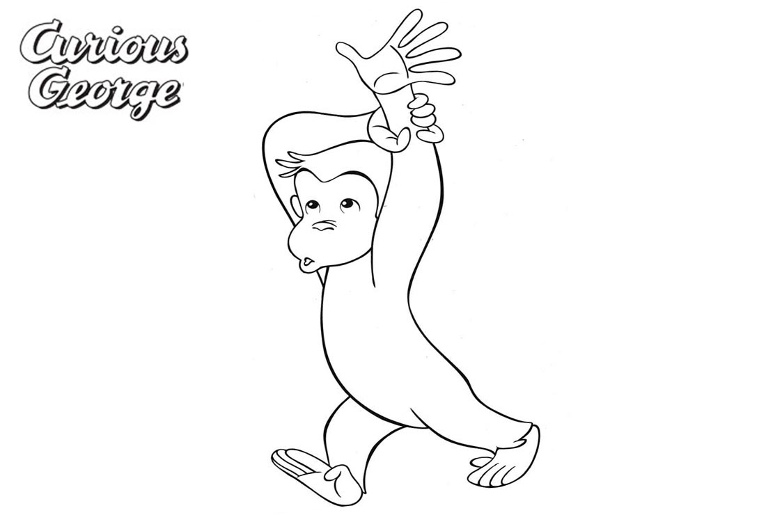 Curious George Coloring Pages Lineart printable for free