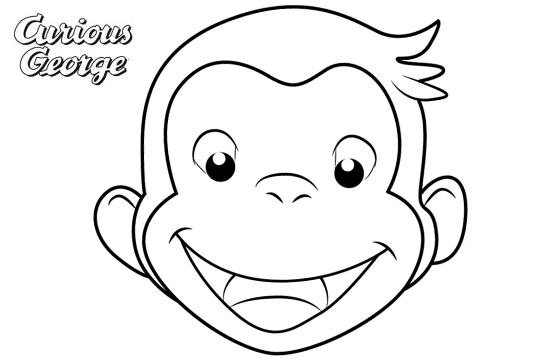 Curious George Coloring Pages Simple Face Drawing printable for free