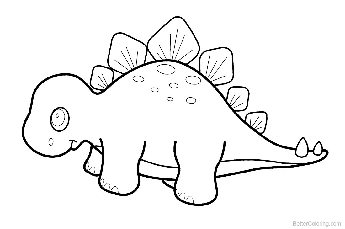 Cute Dinosaurs Coloring Pages printable for free