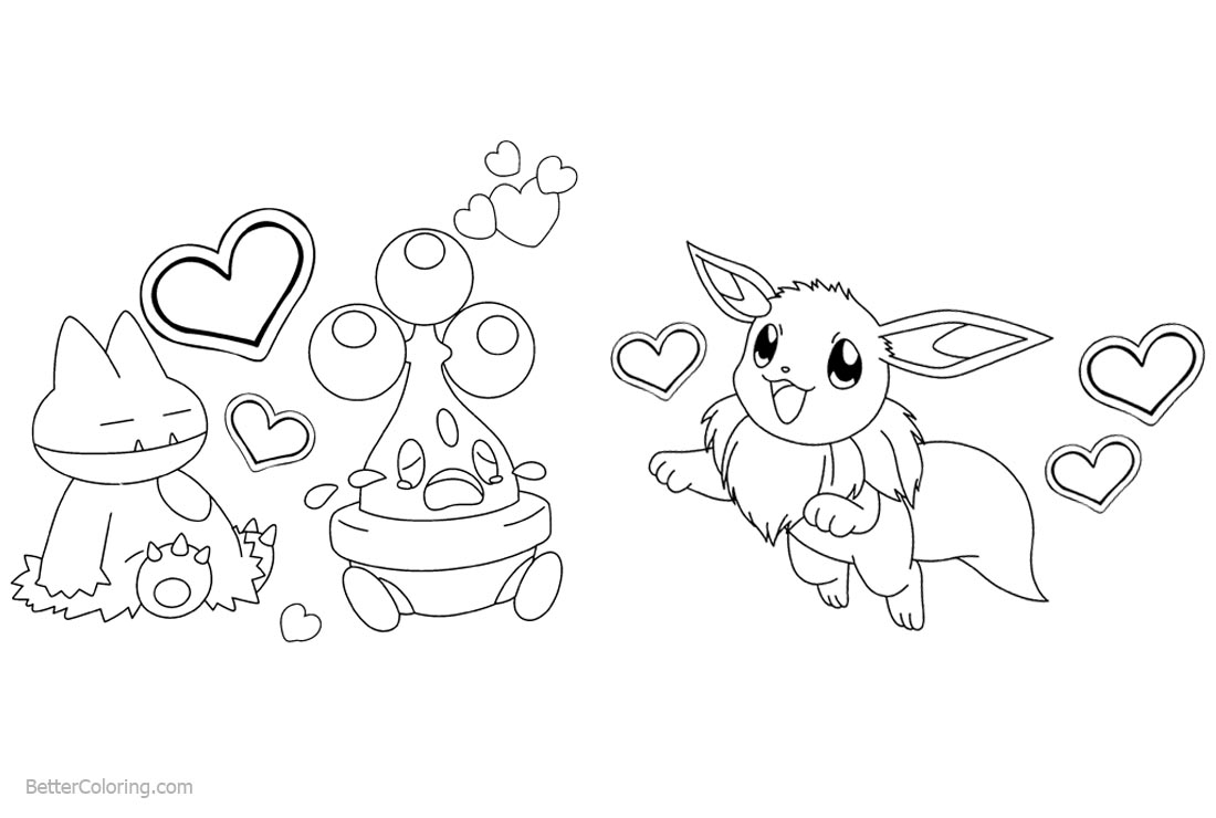 Cute Eevee Coloring Pages printable for free