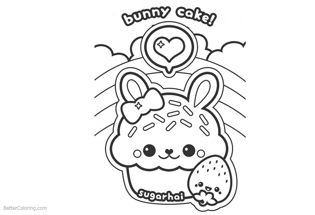 cute food coloring pages bunny cupcake free printable