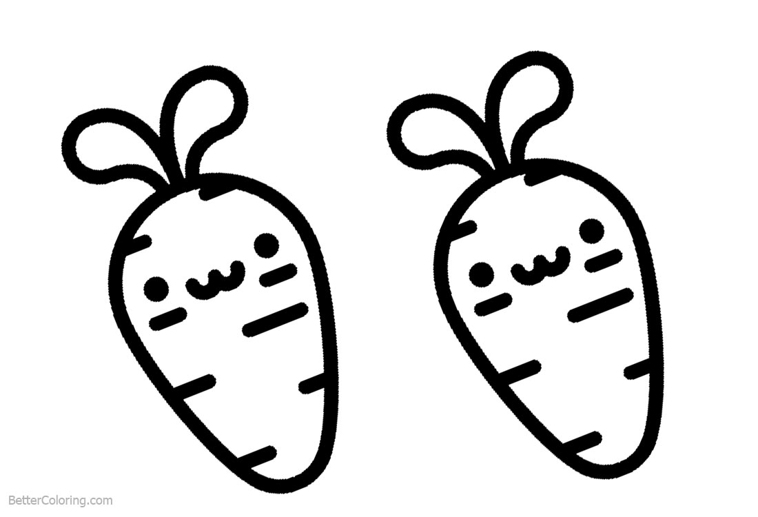 Cute Food Coloring Pages Carrots printable for free