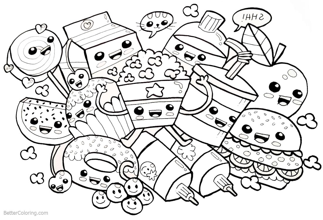 Printable Cute Food Coloring Pages - Printable Blank World