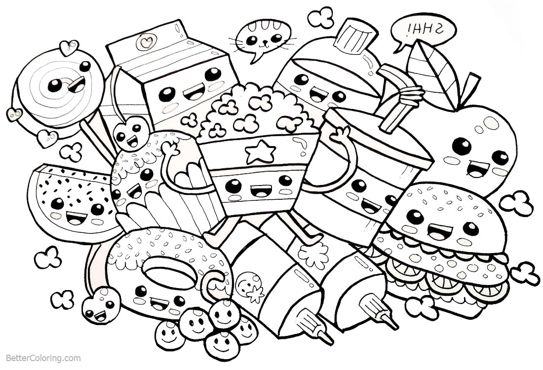 Printable Cute Food Coloring Pages Printable Blank World