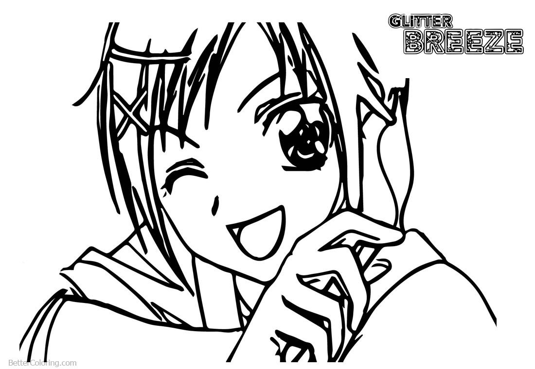 Cute Girl from Glitter Force Coloring Pages printable for free