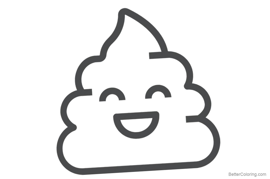 Cute Poop Emoji Coloring Pages printable for free