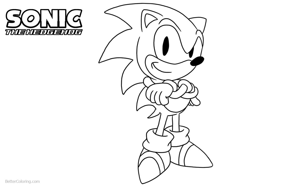 Cute Sonic The Hedgehog Coloring Pages printable for free