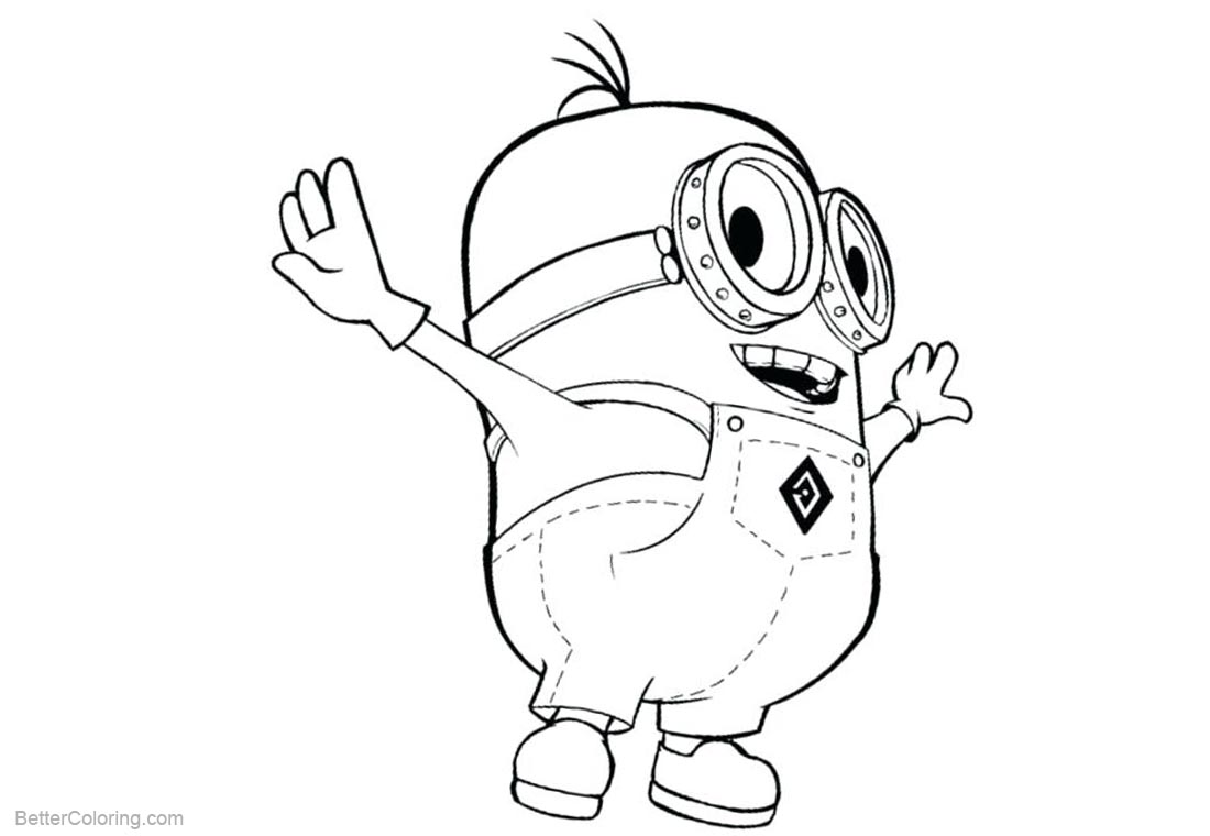 Despicable Me Minion Coloring Pages Line Drawing printable for free