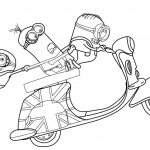 Despicable Me Minion Coloring Pages Motorcycle Running