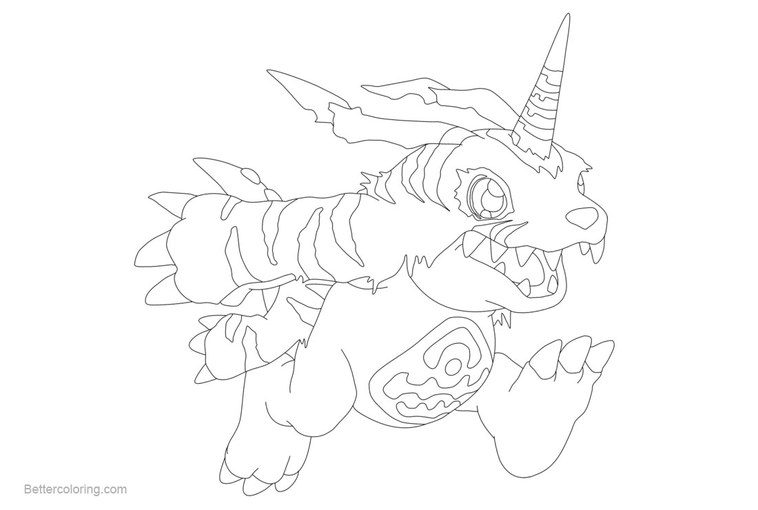 Digimon Coloring Pages Gabumon Fanart by inukawaiilover - Free