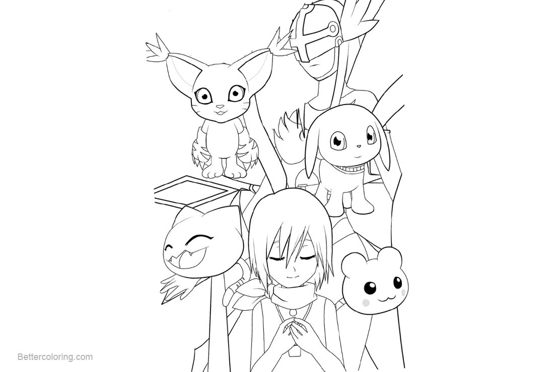 Digimon Coloring Pages Kari Outline by kleenesoph - Free Printable ...