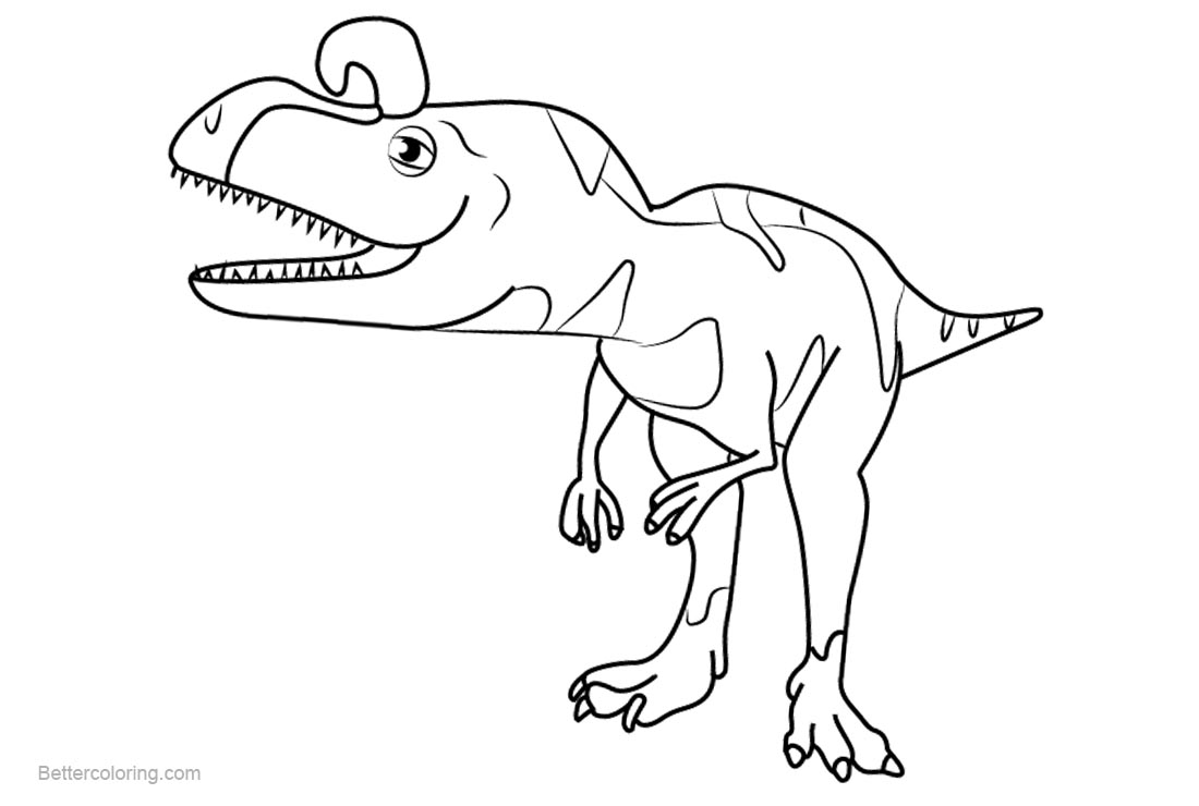 Dinosaur Train Coloring Pages Crystal Cryolophosaurus - Free Printable