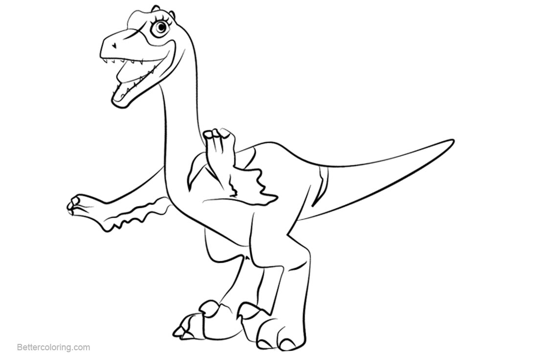 Free Dinosaur Train Coloring Pages Vincent Velociraptor printable