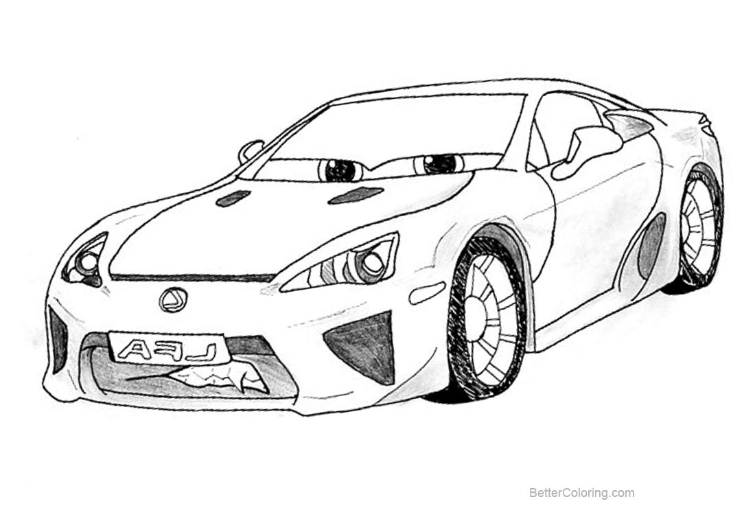 Free Disney Cars Coloring Pages Livid Lexus by therealkitt printable