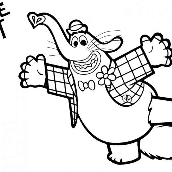 Bing Bong from Inside Out Coloring Pages - Free Printable Coloring Pages