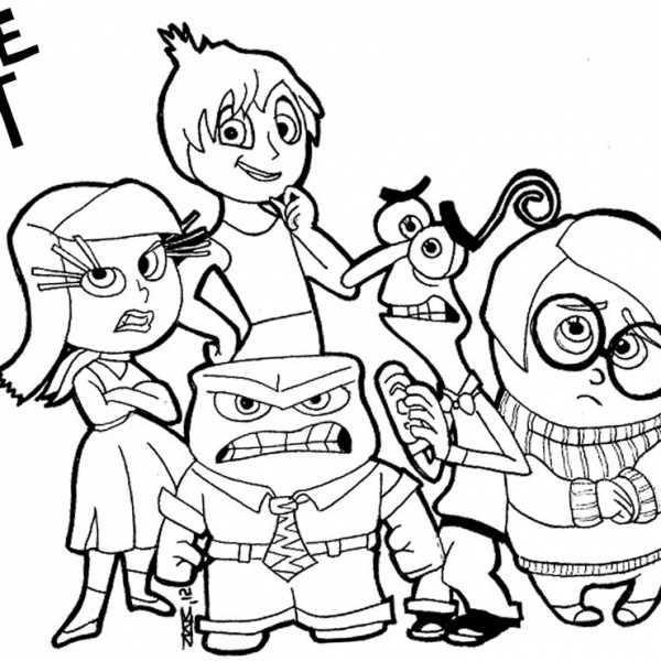 Characters from Inside Out Coloring Pages