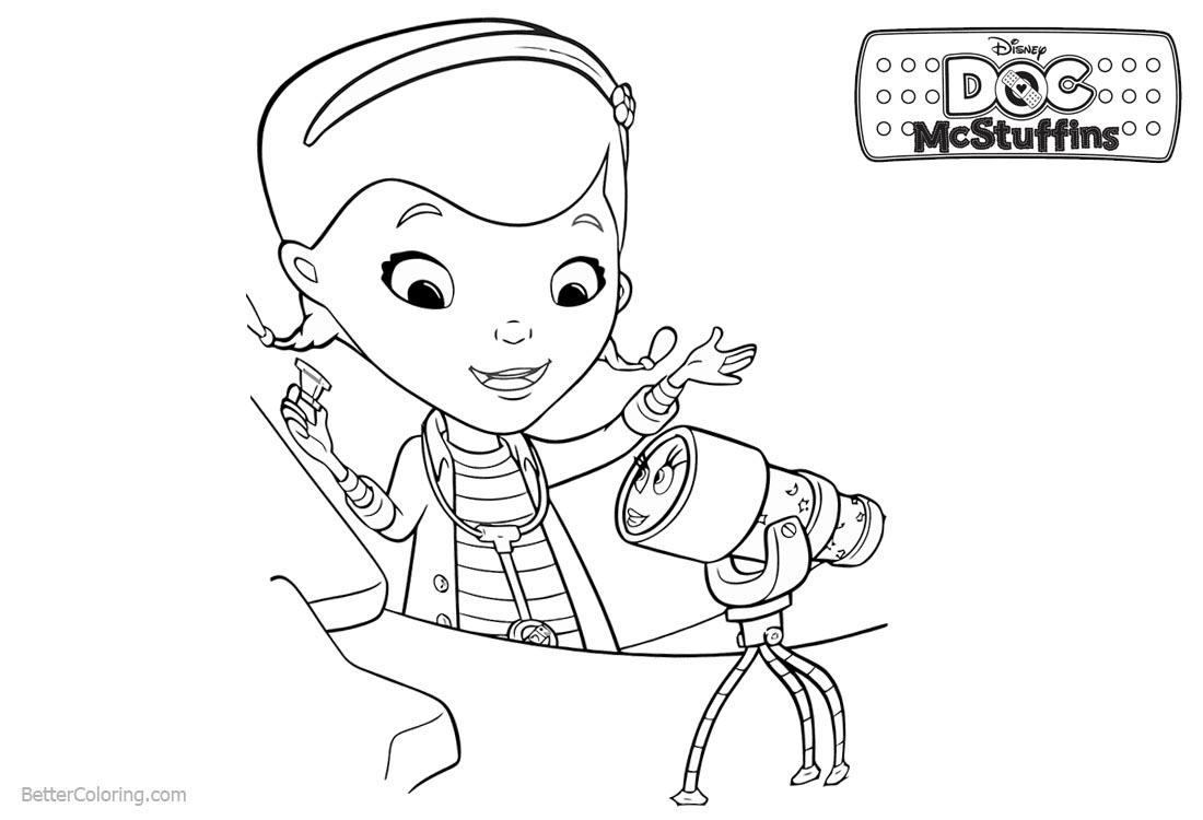 Doc McStuffins Coloring Pages Aurora and Dottie printable for free