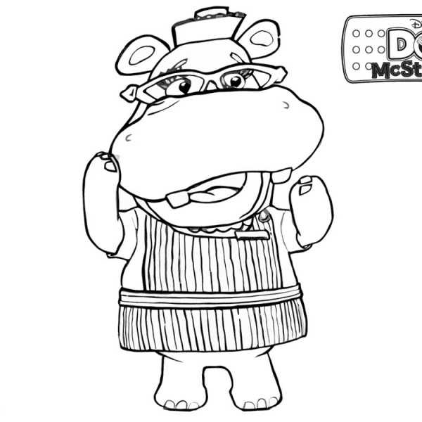 Doc McStuffins Coloring Pages Hippo Hallie - Free Printable Coloring Pages