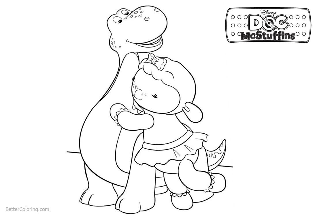 Doc McStuffins Coloring Pages Lambie and Stuffy printable for free