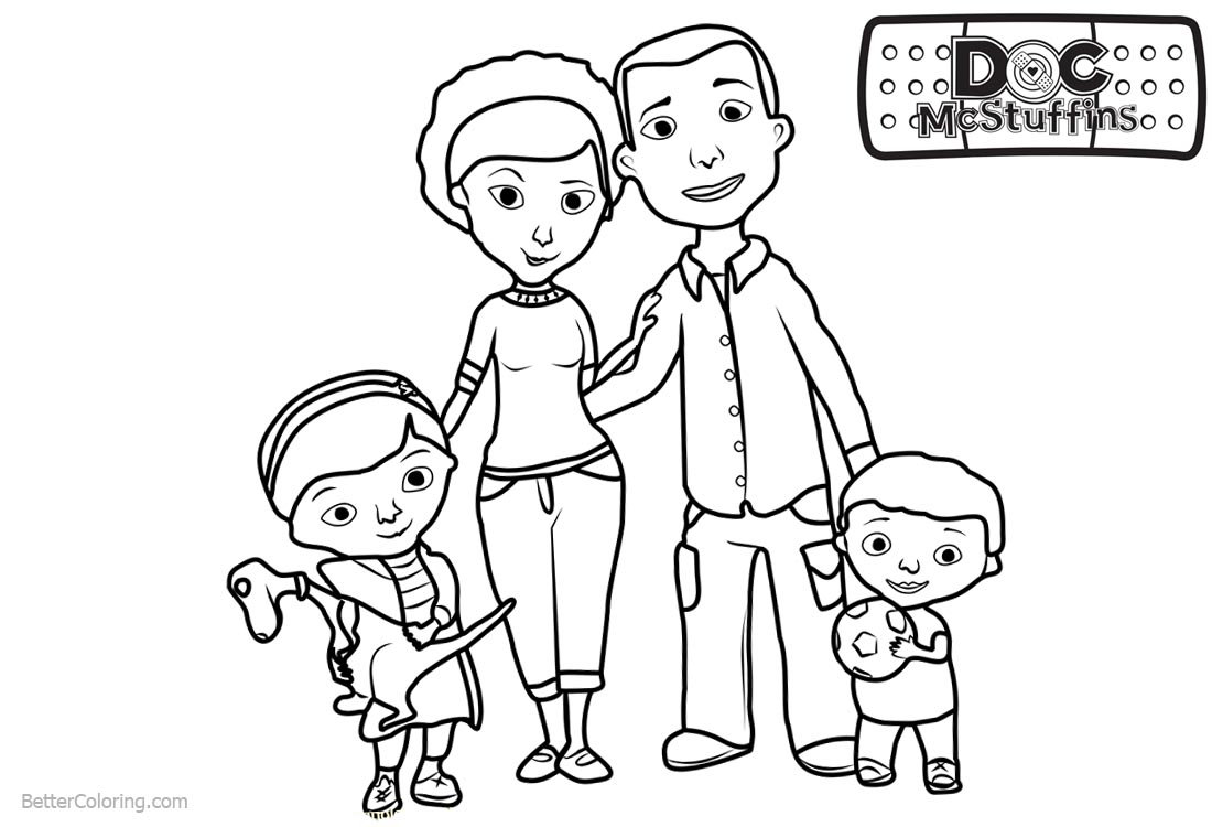 Doc McStuffins Family Coloring Pages printable for free