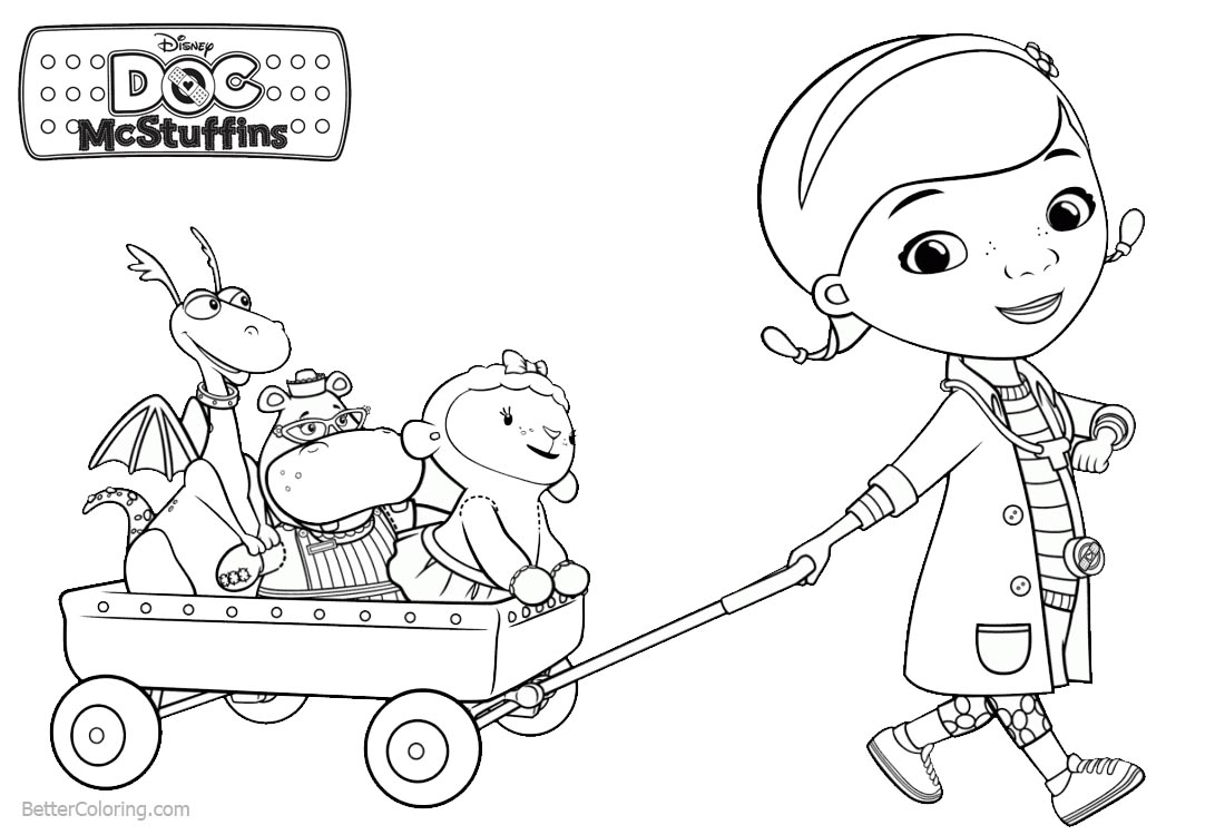 Dottie and Friends from Doc McStuffins Coloring Pages - Free Printable