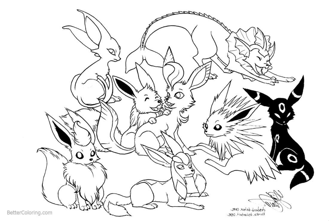 Printable Eevee Evolutions Coloring Pages Get Your Hands On Amazing Free Printables 