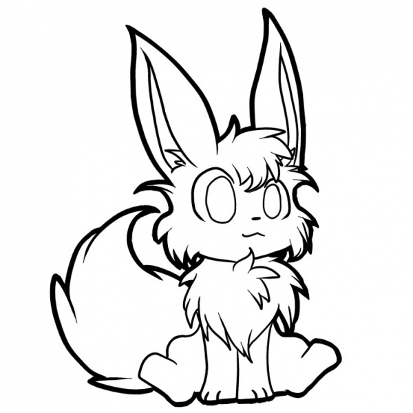 Eevee Coloring Pages Easy Drawing - Free Printable Coloring Pages