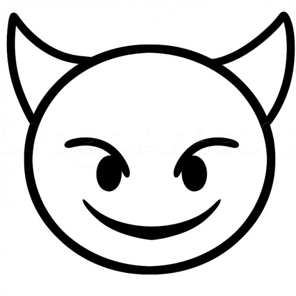 Emoji Faces Devil Coloring Pages Sketch Coloring Page