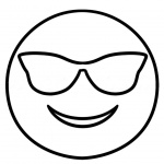 Emojis Coloring Pages Smile with Glass