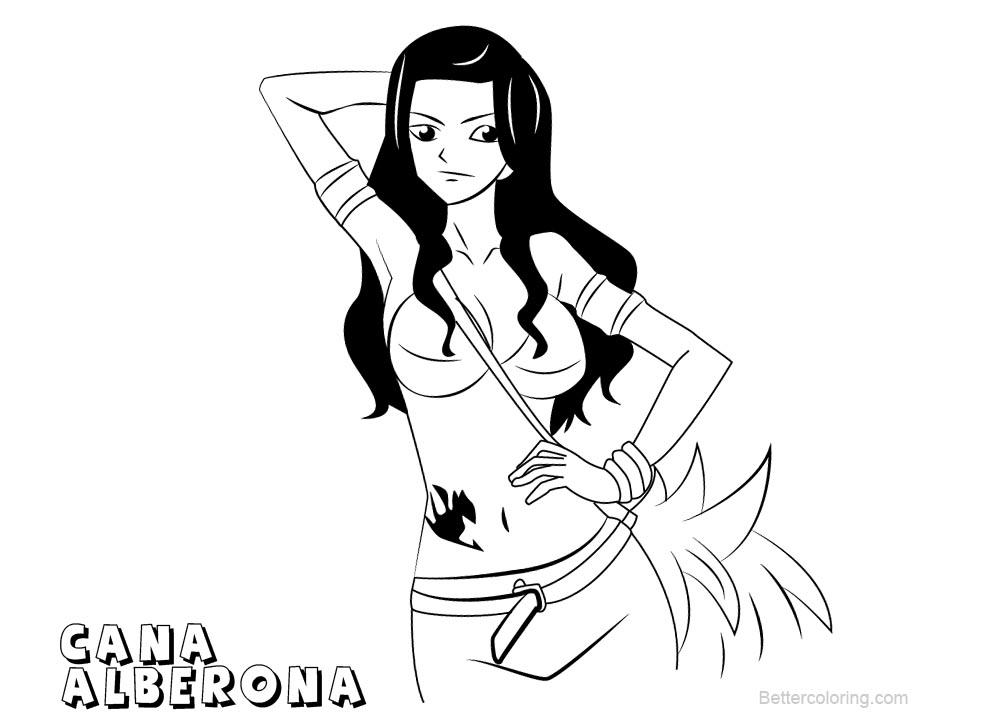Free Fairy Tail Coloring Pages Cana Alberona printable
