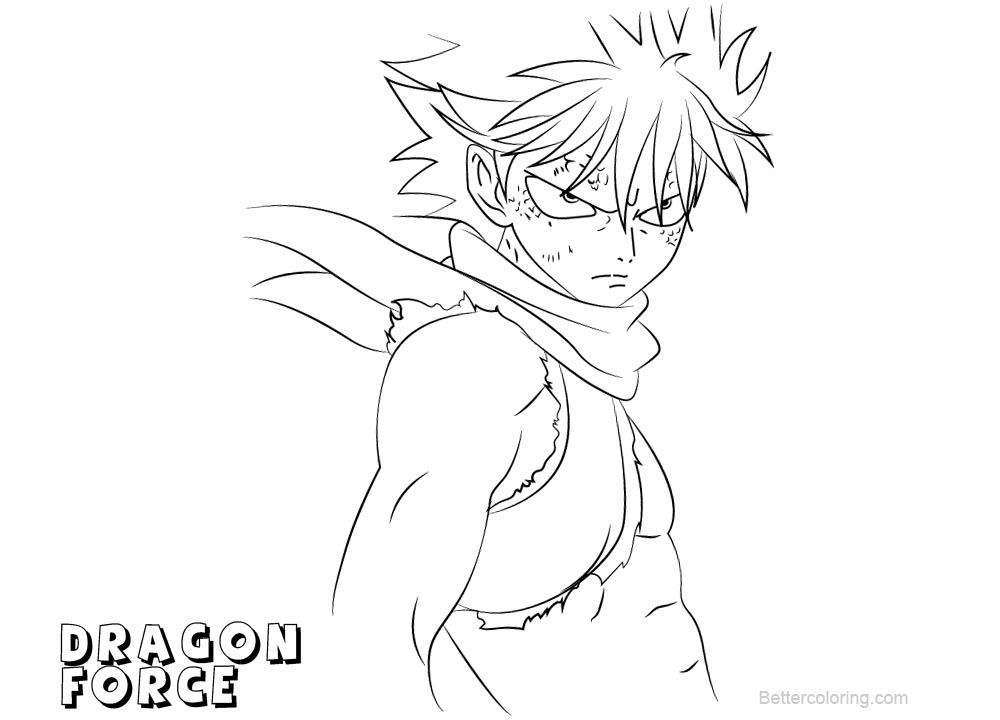 Free Fairy Tail Coloring Pages Dragon Force printable